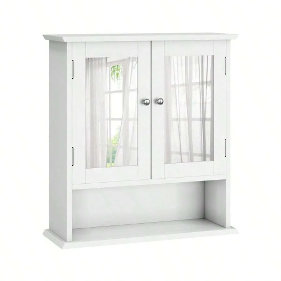 Bathroom Cabinet With Mirror, White Medicine Cabinet With Adjustable Shelf, Toilet Cabinet In Laundry Room And Kitchen - White - View 1