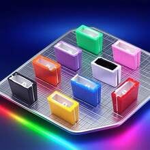 9 件套 ESOLOSK DJ 混音器推杆 - 彩色编码推子和旋钮（红、橙、黄、绿、蓝、紫、黑、白、灰）- 防滑握柄，免工具安装，兼容 DJ 控制器、音频混音器、DAW 软件 - Ableton、FL Studio、Logic Pro X - 专业及家庭录音室配件，音乐制作人 - 彩色 - 查看 5