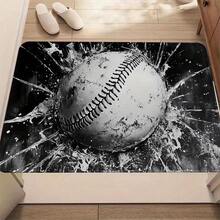 1pc 2D Flat Modern Style Rug Carpet Doormat, A Black And White  Painting In The Styl, For Bedroom Living Room Home Kitchen Decor Indoor Holiday Decoration, Autumn And Summer Decoration, Halloween Thanksgiving Day Christmas - Multicolor - View 3
