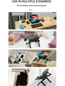 Laptop Riser Ergonomic Height Adjustable Stand | Built-In Phone Holder, Ventilated Cooling For Up To 17.3" Laptops | Compatible With Most Laptops (/HP) | Sturdy ABS Portable Space-Saving Desk Organizer For Office Home Travel