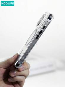 Koolife 1pc Air Cushion Shock-Proof Transparent Magnetic TPU Soft Phone Case, 2.0mm Thickness, With Independent Buttons And Anti-Collision Protection, Compatible With IPhone 17/17 Pro/17 Pro Max - Black - View 6