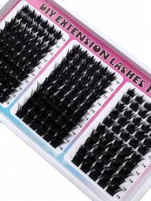 300D+200D+160D/60D+100D+60D Densely Pointed Single Lash Extension, 180pcs/260pcs 10-18mm Super Lightweight Fluffy Lash Extension, DIY D-Curl Voluminous Lash Extension, Unique Spiky Cluster Lash Extension, Anime-Style Fairy Cluster Lash Extension, DIY At-Home - DD - View 6