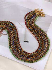 1 chiếc vòng cổ phong cách Bohemian, sáng tạo, thanh lịch, tinh tế bằng thép titan với mặt kính nhiều màu sắc, phù hợp cho phụ nữ và các cặp đôi, món quà trang sức tinh tế, hoàn hảo cho Ngày Valentine, hẹn hò hàng ngày, tiệc tùng, ngày lễ, đám cưới và kỳ nghỉ. - vòng cổ - Xem 5