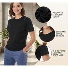 Camiseta de algodón Here BENLlTO Bowl Tee con gráfico de bandera de Puerto Rico, camiseta unisex de verano, cuello redondo, mangas cortas - Negro - Ver 6
