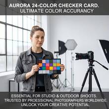 24-Color Professional Color Calibration Card With 24-Step Color Scale (Including White Balance) - Suitable For DSLR/Mirrorless Cameras, Video Post-Production And Film Grading - Essential Tool For Photographers And Videographers