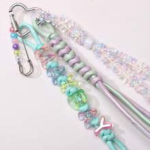 5pcs Acrylic 3D Transparent Colorful Large Hole Jelly Letter Beads, Random Mixed Colors, For Handmade DIY Jewelry Making Necklace Bracelet Earrings Bag Chain Keychain Keyring Clothing Zipper Accessories Pendant - Multicolor - View 6