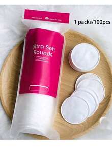 一次性圆形卸妆棉洁面乳，美容护理，清洁肌肤，卸妆，卸除指甲油，适合居家或旅行使用 - 藍色 - 查看 14