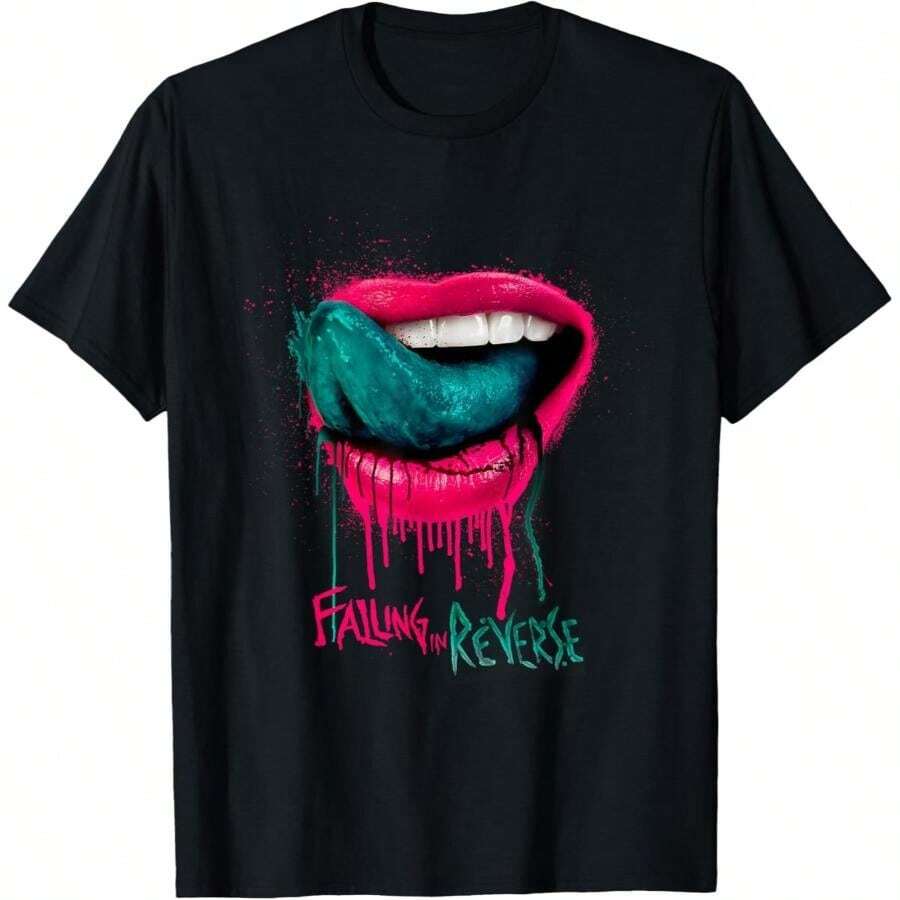 Falling In Reverse Lips T-Shirt - Official Merch - Black - View 1
