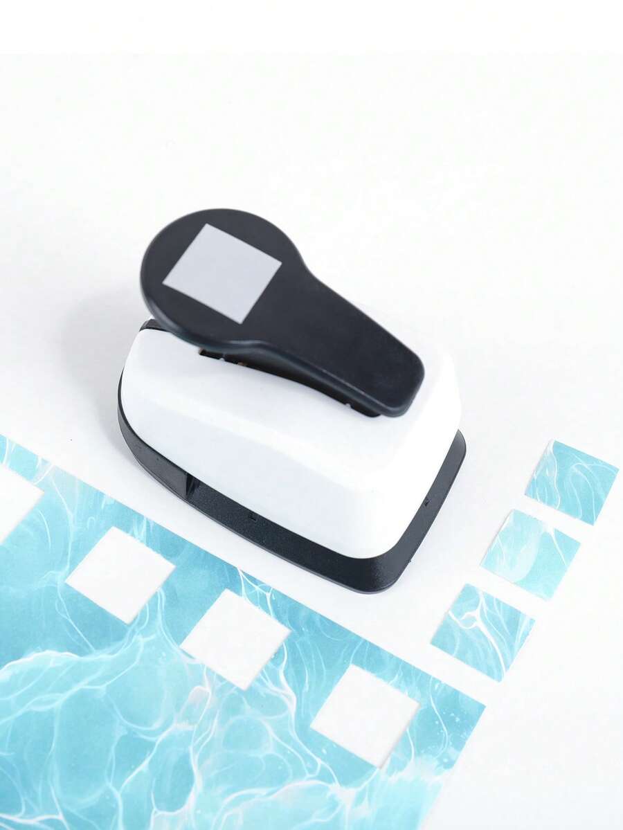 1PC Square Paper Craft Punch, Creative Design DIY Embossing Handcraft Material Punching Machine, Paper Cutting Tool - Black - View 1