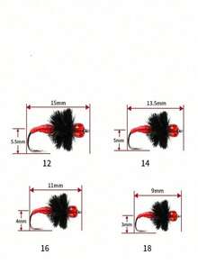 5pcs Fly Tying Hooks, Lure Modification Sunflower Seeds Sequins Non-Damaging Line Fish Hooks, Small White Strips Micro Lure Fishing Tackle Accessories - Red - View 4