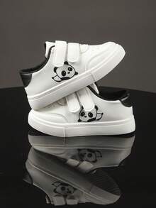 1 Pair Unisex New Simple Design Breathable Sneakers, Soft Sole Non-Slip Infant Casual Toddler Shoes, Fashion Versatile Children Canvas Shoes, Suitable For Spring And Autumn - White - View 2