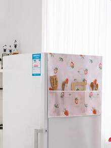 1pc Strawberry Pattern Dust, Water And Oil Proof Cover, Suitable For Refrigerator, Washing Machine, Microwave, Air Conditioner, Cute Dust-Proof Top Cover, Suitable For Home Use And Storage Organization, Women's Day, Travel Essentials, Wedding Favors, Y2k, Bedroom, Car Accessories Women, Kitchen Decor,Wedding,Y2k,Party - Multicolor - View 9
