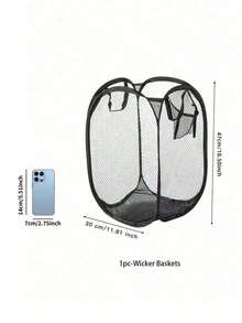 Black Foldable Laundry Hamper With Multi-Pocket Organizer - Large Capacity Mesh Fabric Basket, Collapsible Storage Bin With Handles For Dorm, Apartment, Bedroom, Bathroom |   Space-Saving Closet, Wardrobe, Linen Organizer, Portable Clothes Basket - trắng - Xem 9
