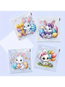 100pcs/Pack Rabbit Egg Candy Bags, Cartoon OPP Flat Bags, Easter Gifts Packaging Bags, Assorted 4-In-1 Random Mix - Multicolor - View 3