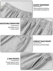 Men's Casual Loose Sweatpants: The Leg Cuffs Are Gathered And The Waist Features A Drawstring Design, Accommodating Various Waist Sizes. The Side Pockets And Compact Back Pocket Are Convenient And Practical. The Cotton Blend Fabric Is Soft, Breathable, Sweat-Absorbent, And Quick-Drying, Making It Suitable For Both Sports And Daily Travel.  Spring/Summer EssentialSpring And Autumn Baggy Men's Sweatpants, Men Casual Pants.As A Gift, It Is Suitable For Father's Day. - Màu Xám nhạt - Xem 8