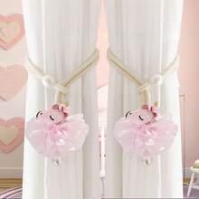 2pcs/1pc 3D Unicorn Pearl Decor Curtain Tie Backs, Room Decor Mosquito Net Binding Ropes, Door/Coffee/Shading Curtain Tie Bands - Multicolor - View 14