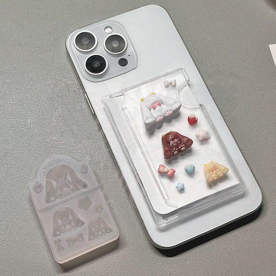 Resin Casting Mold, Silicone Mold Accessories, Teddy Bear & Drooping Ear Rabbit Resin Liquid Mold, Resin Keychain Silicone Mold, Resin Mold - Silicone - View 1