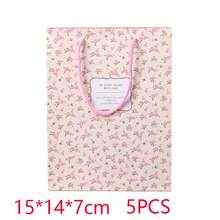 Fresh Rose & Small Flower Decor Paper Bag, Gift Packaging Bag For Party Or Presents - Multicolor - View 13