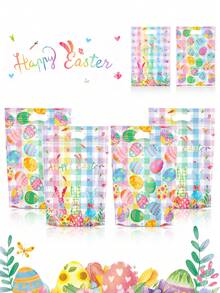 25个复活节快乐立式礼品袋，复活节兔子复活节彩蛋礼品包装袋，复活节派对小礼品袋，复活节装饰品，复活节彩色密封糖果袋，复活节兔子手提袋，手提包，复活节商店购物袋，复活节糖果饼干分装袋，复活节厨房烘焙袋，复活节家居餐桌装饰，复活节房间装饰，复活节礼品袋，派对小礼物