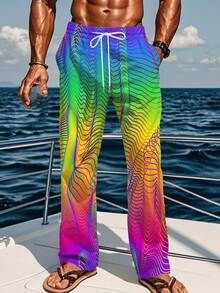 2025 New European And American Style Pants - Rainbow, Ripple, Gradient Straight-Leg Casual Pants - 彩色 - 查看 5
