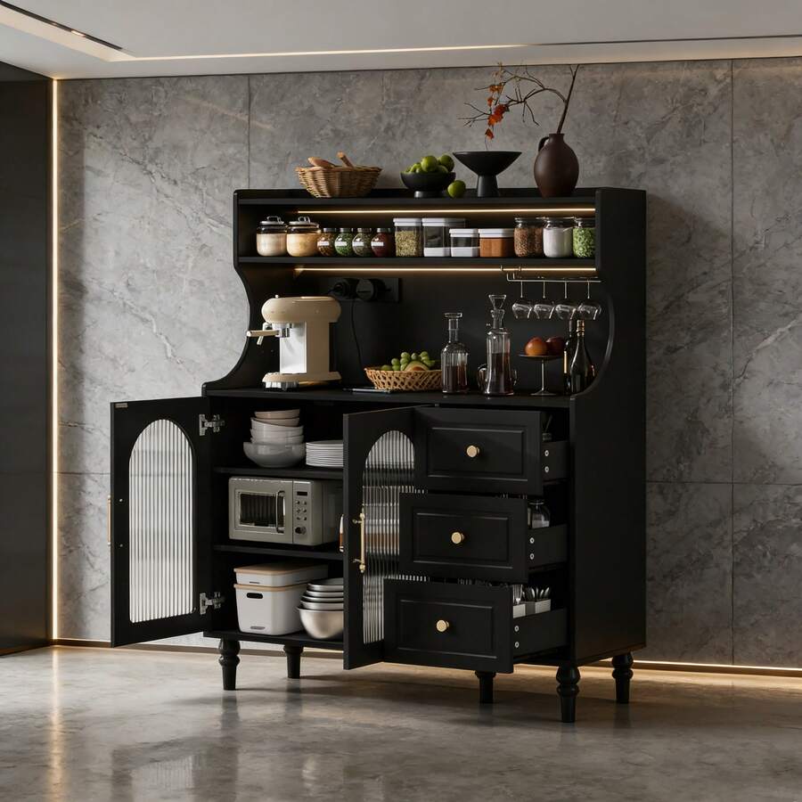 Buffets & Sideboards - Black + MDF-1 - View 1