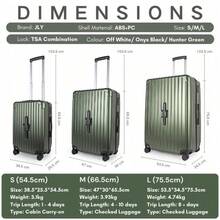 174-Piece Premium Luggage Set - PC+ABS Hard Shell, Cupholder, TSA Lock, Double Wheels (Large/Medium) - Ivory White - View 7