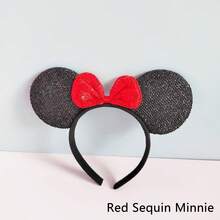 Plush Mouse Ear Headband With Red Polka Dot Bow - Classic Furry Mouse Ears, Suitable For Parties, Theme Parks, Cosplay And Daily Wear - Multicolor - View 4