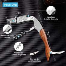 Sacacorchos de Sommelier Profesional,Abrebotellas de vino con mango de acero inoxidable y mango largo de palisandro,Corta-cápsulas integrado,para camareros,sommeliers,bartenders de bares,restaurantes,38263048 - Multicolor - Ver 6