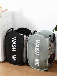 Large Capacity Mesh Laundry Hamper, Pop-Up Laundry Hamper, Collapsible Laundry Hamper With Handles And Large Side Pockets, Suitable For Kids' Rooms, Student Dorms, RVs, Gray, Closet Organizer, Bedroom, School Dorm Essentials, Clothes Organizer, College Storage, Storage Bags, Organizer, Storage Bins, Toiletry Bags, Laundry Bags, Washing Machine Laundry Bags, Bathroom Travel, Suitable For Dirty And Clean Clothes, Bras, Dorm Essentials, Closet Organization And Storage - 彩色 - 查看 2