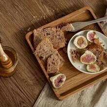 Multipurpose Wooden Breakfast Tray - Square And Round Wooden Trays, Suitable For Cheese, Appetizers, Hors D'oeuvres And Desserts - Ideal For Serving Platters, Decorative Trays, Bathroom Or Kitchen Countertops, Home Decor, Coffee Tables - Suitable For Christmas, Halloween, Thanksgiving, Food Trays - Camel - View 9