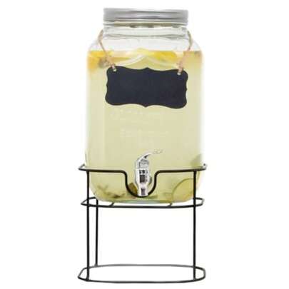 CYPNKingshouse Vitrolero Dispensador De Agua y Bebidas de Vidrio De 8 litros con Base y Tapa De Metal Vitrolero de Cocina con Despachador Dispensador Mason Jar para Eventos Jarras para AguaFashion