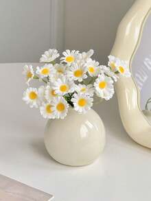 1/2/5pcs Cream Ceramic Small Flower Vases, Minimalist Decor For Tabletop, Entryway, Living Room, High-End Dried Flower/Artificial Flower Arrangement - Multicolor - View 13