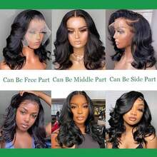 Bob Wig Human Hair 13x4 Lace Front Wigs Human Hair Pre Plucked Body Wave 180% Density 14 Inch HD Lace Frontal Short Glueless Wigs For Women (14 Inch, Natural Black) - Natural Black - View 10