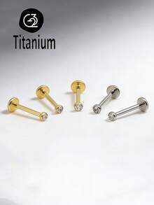 1pc ASTM F136 Titanium Zirconium 16G1. 2mm 2 - 4mm Titanium Cup-Shaped Ear Piercings Internal Thread Ear Bone Piercings Labret Jewelry