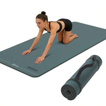 Mat NonSlip Extra Thick 72x32 24 Extra Wide Fitness Exercise Mat TPE Material High Elastic Hot Yoga Mat For Women Yoga Pilates Home Floor Workout Cow Coffee