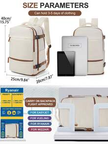 Travel Backpack Ryanair Personal Item Cabin Bag, Small Work Backpack Women Travel 14 Inch Business Laptop Backpack, Multiple Pockets Airplane Approved Travel Backpack Suitcase For Women Men With Computer Compartment - Multicolor - View 4