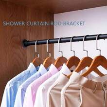 10/8/4pcs No-Drill Transparent Shower Curtain Rod Brackets, Modern ABS No-Drill Bathroom Curtain Rod Brackets - Adhesive Telescopic Rod Support Base, Strong Adhesion, Damage Free, Easy Installation With Heavy-Duty Hooks Rod Fixer, Home Bathroom Decor, Autumn Decor, Bathroom Accessories, Back To School Curtain Rod Hooks - Heavy-Duty Clip-On Curtain Rod Brackets, Door Curtain No-Drill Adhesive Brackets, Telescopic Rod Hooks - Multicolor - View 6