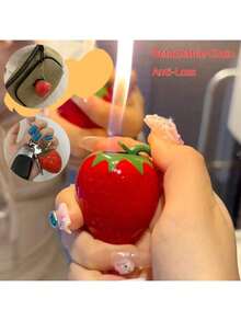 [Free Shipping]2pcs Adorable Strawberry Lighter Keychain & Keyring Charm – Detachable Metal Chain, Anti-Lost, Great For Bags, Keys, Backpack Decor, Christmas Stocking Stuffers (Butane Not Included) - 2 cái - Xem 3