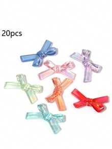 Acrylic Solid Color Iridescent Transparent Bow Bead DIY Handmade Hair Accessories, Earrings, Necklace Craft Supplies - Multicolor - View 16