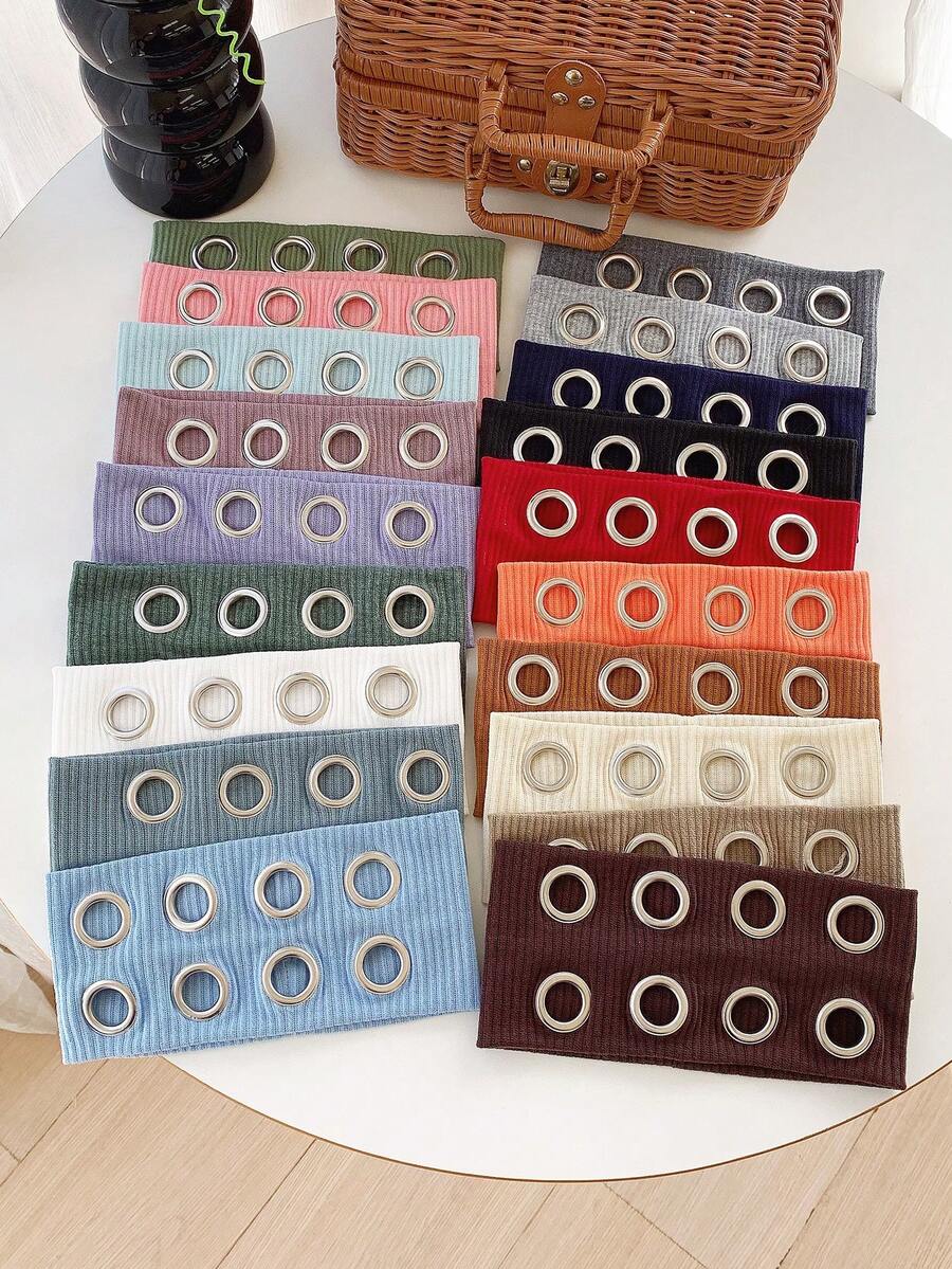 3pcs Punk Style Metal Hoop Headbands, Elastic Wide Retro Fashion Hair Accessories, Rock Style Headwraps - Multicolor - View 1