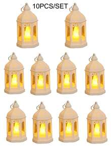 1/2/4/10pcs Mini Vintage Lantern Shaped Decorative Lights, Battery Powered, Indoor Tabletop Decor Night Light, Mini Lantern Lights, Suitable For Holidays, Parties, Religious Occasions, Home Decor, Christmas Tree Decor, Bedroom Decor - Yellow - View 26