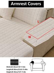 1 pièce Housse de canapé en peluche épaisse et extensible, protecteur de siège de canapé antidérapant et couvrant entièrement, convenant à toutes les saisons, lavable en machine, anti-poussière, adapté aux animaux de compagnie, couverture décorative de canapé pour chambre à coucher, bureau, salon, convenant pour 1/2/3/4 places et canapé d'angle - Blanc - Voir 19