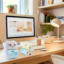 5卷迷你彩色自粘热敏纸，57*25mm不干胶标签纸，适用于迷你打印机，是办公标签、学习笔记、工作备忘录等的理想之选。 - 彩色 - 查看 4