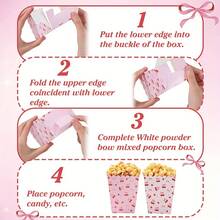 10pcs Pink Cherry Popcorn Boxes Fruit Theme Party Decorations For Birthdays, Weddings, Bridal Showers & Shower - High-Quality Paper Tableware For Festive Dining & Celebrations, Celebration Accessories | Paper Party Boxes, Popcorn Party Decorations - Multicolor - View 2