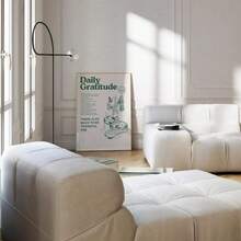 1幅复古绿色励志感恩每日海报，房间装饰美学可爱向日葵蝴蝶食物帆布墙画复古墙饰，适用于厨房、餐厅、家居装饰，无框，生日、毕业礼物。 - A - 查看 5