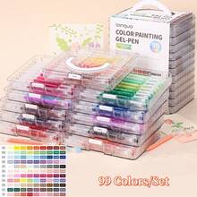 168pcs/72pcs/99pcs/45pcs Neutral Pen Gift Set With Storage Bag, 0.6mm Tip, Large Capacity Writing Pens, Suitable For Manuals, Painting, DIY, Student Grading, Etc. - Sets - View 12