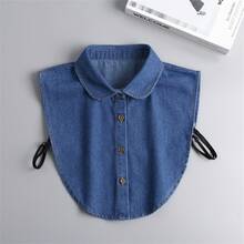 1pc Women's Detachable Denim Pointed Collar Shirt Collar Accessory, Versatile Clothing Accessory Suitable For Autumn/Winter - Multicolor - View 15