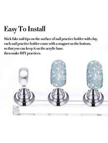 Nail Stand For Press On Nails Display, Magnetic Fake Nails Holder For Painting Nails Practices, Beginner Acrylic Nail Art Kit Accessories, Nail Salon Equipment And Decor,Nail Supplies,Nail Tools,Nail Art Tools,Back To School,Nails,Nail Tools For Press On Nails - 粉色 - 查看 6