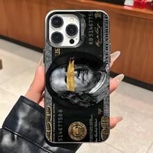 1pc Black Money Print Protective TPU Phone Case, Compatible With IPhone 16, 15, 14, 13, 12, 11 Pro Max And Series - Multicolor - View 1