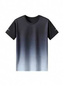 3pcs Men's Summer Quick-Dry T-Shirts, Breathable Perforated Fabric, Stylish Printed Decor, Comfortable Crew Neck Design, Suitable For Casual, Outdoor, Fitness Wear - Multicolor - View 4